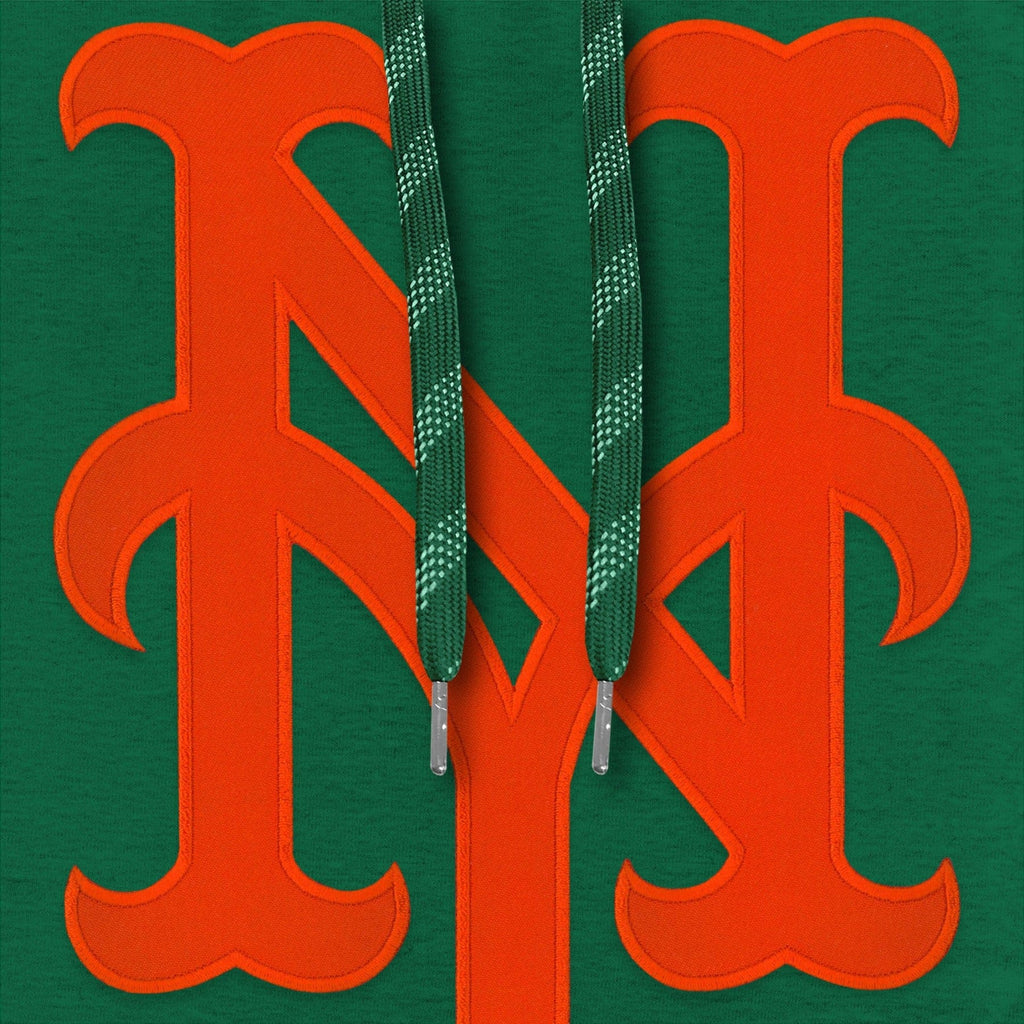 New York Mets MLB Bulletin Men Green Express Twill Logo Hoodie product image 3, provided for visual reference and product
