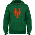 New York Mets MLB Bulletin Men Green Express Twill Logo Hoodie product image 1, provided for visual reference and product