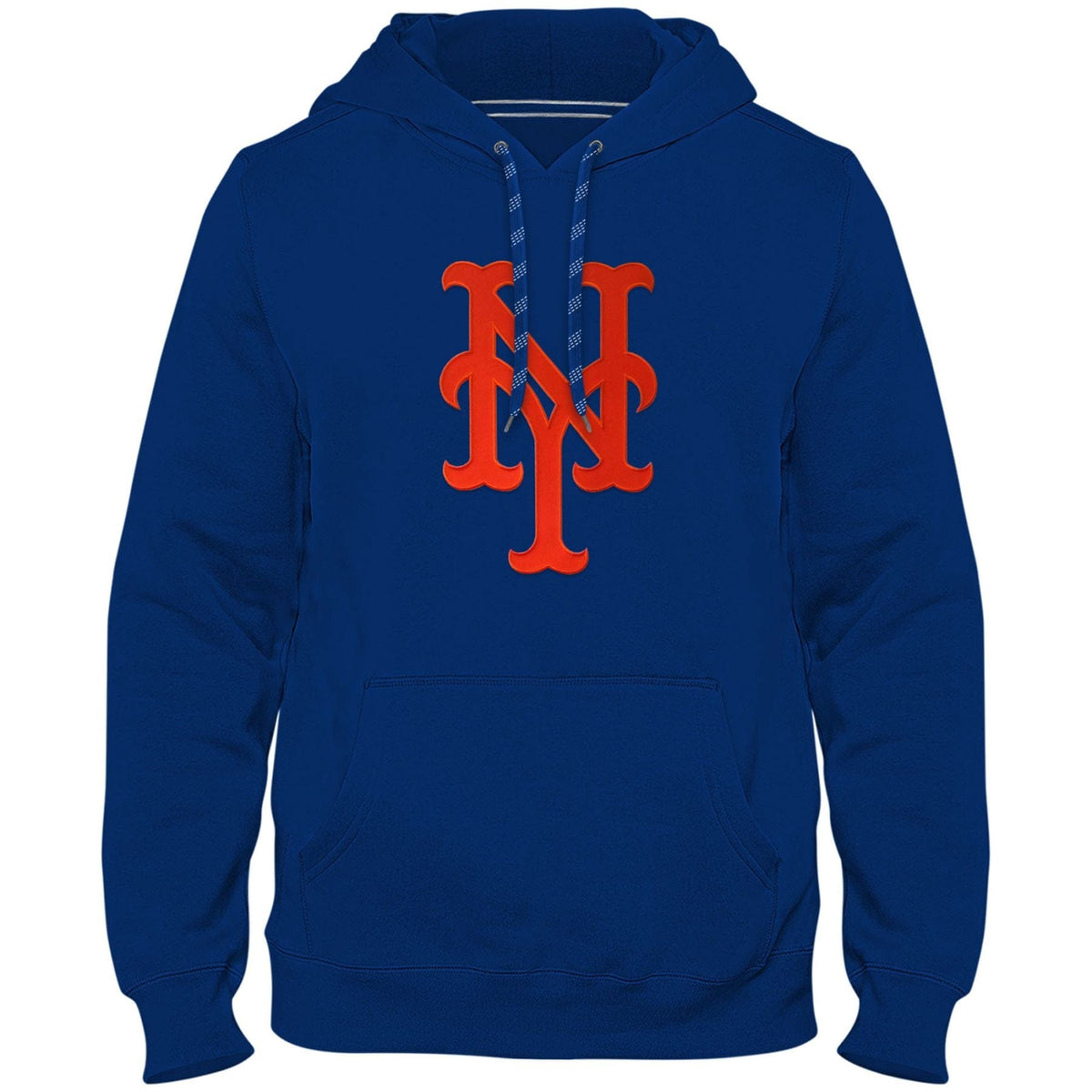 New York Mets MLB Bulletin Men Royal Blue Express Twill Logo Hoodie product image 1, provided for visual reference and