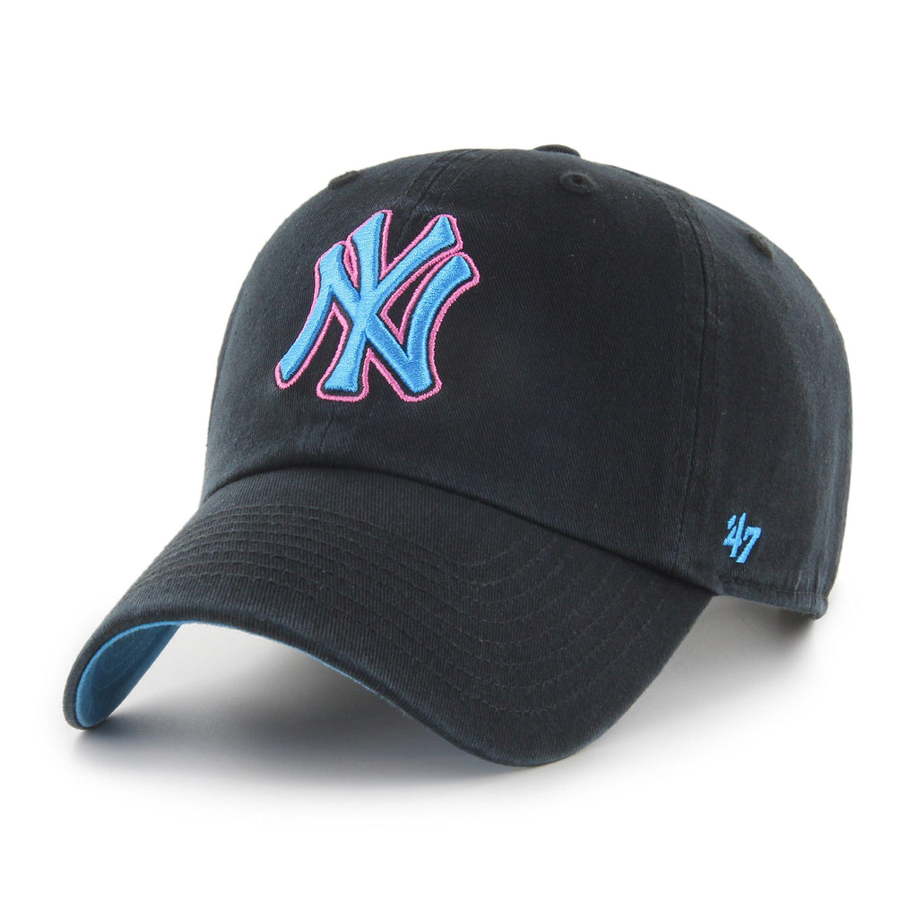 New York Yankees MLB 47 Brand Men Black Ocean Drive Clean Up Adjustable Hat product image 1, provided for visual reference