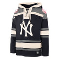 New York Yankees MLB 47 Brand Men Navy Heavyweight Lacer Hoodie product image 1, provided for visual reference and product