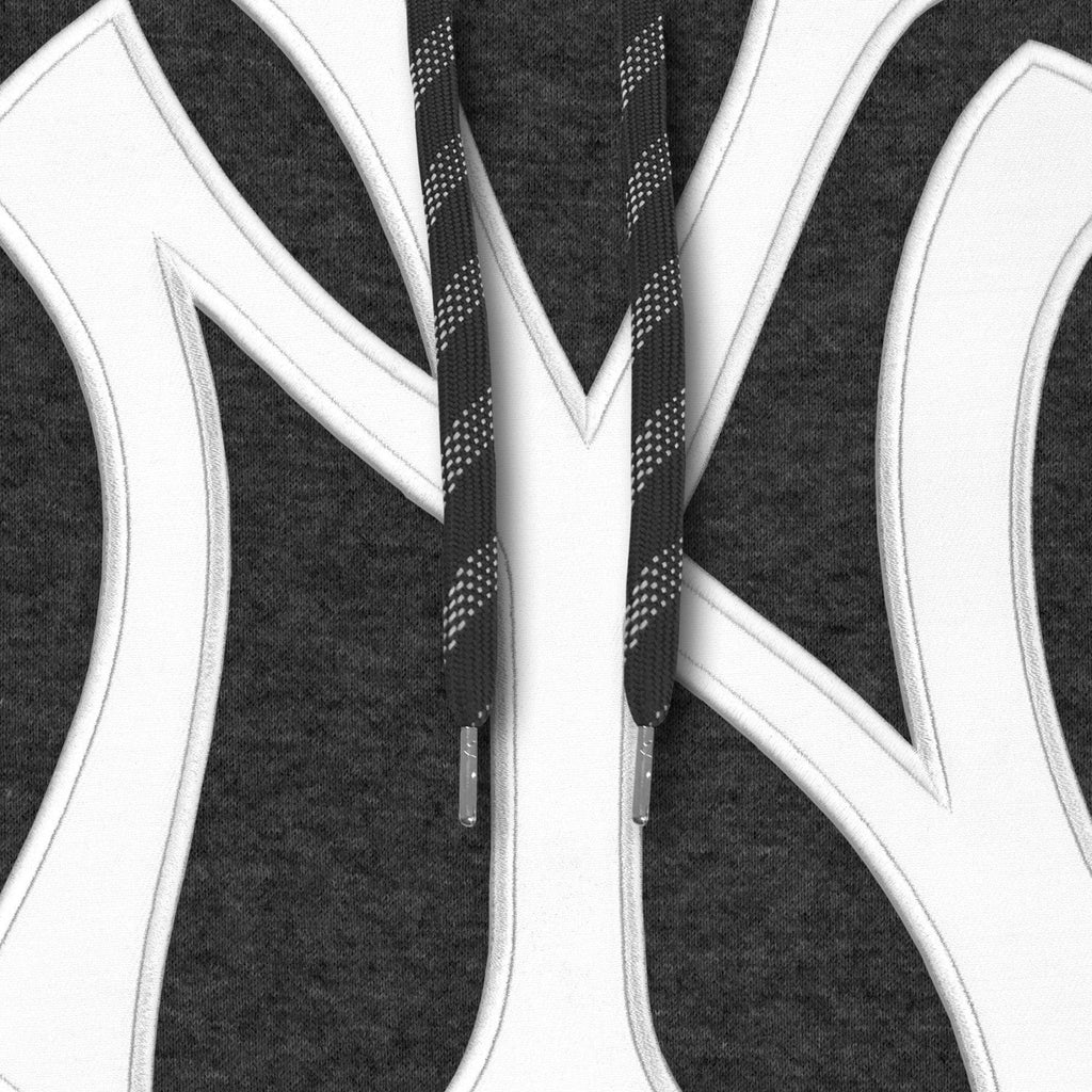 New York Yankees MLB Bulletin Men Charcoal Express Twill Logo Hoodie product image 3, provided for visual reference and