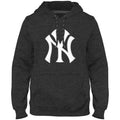 New York Yankees MLB Bulletin Men Charcoal Express Twill Logo Hoodie product image 1, provided for visual reference and