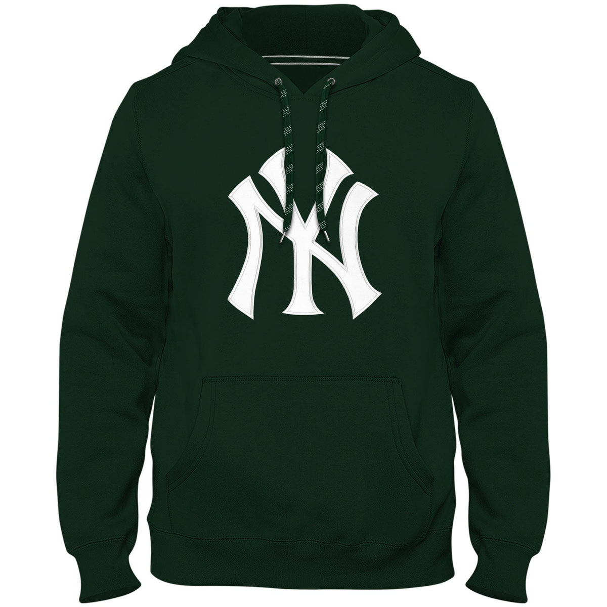 New York Yankees MLB Bulletin Men Forest Green Express Twill Logo Hoodie product image 1, provided for visual reference and