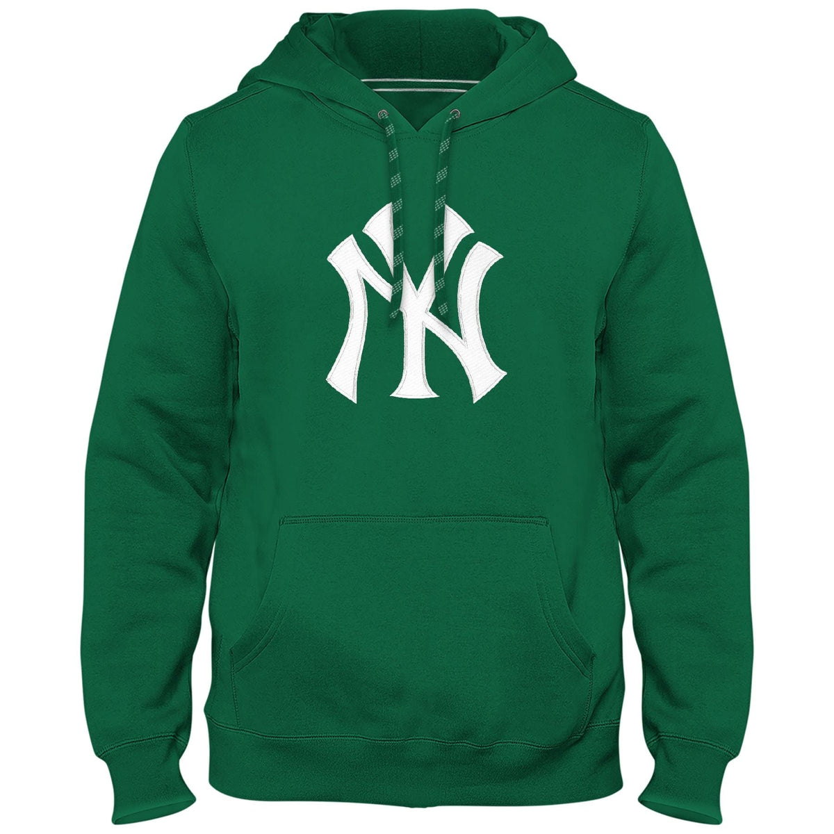 New York Yankees MLB Bulletin Men Green Express Twill Logo Hoodie product image 1, provided for visual reference and product