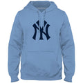 New York Yankees MLB Bulletin Men Light Blue Express Twill Blue Logo Hoodie product image 1, provided for visual reference