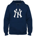 New York Yankees MLB Bulletin Men Navy Express Twill Logo Hoodie product image 1, provided for visual reference and product