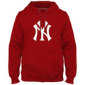 New York Yankees MLB Bulletin Men Red Express Twill Logo Hoodie product image 1, provided for visual reference and product