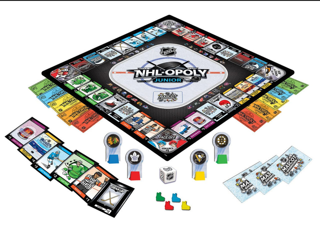 NHL Masterpieces All Teams League Opoly Junior Game product image 3, provided for visual reference and product detail review