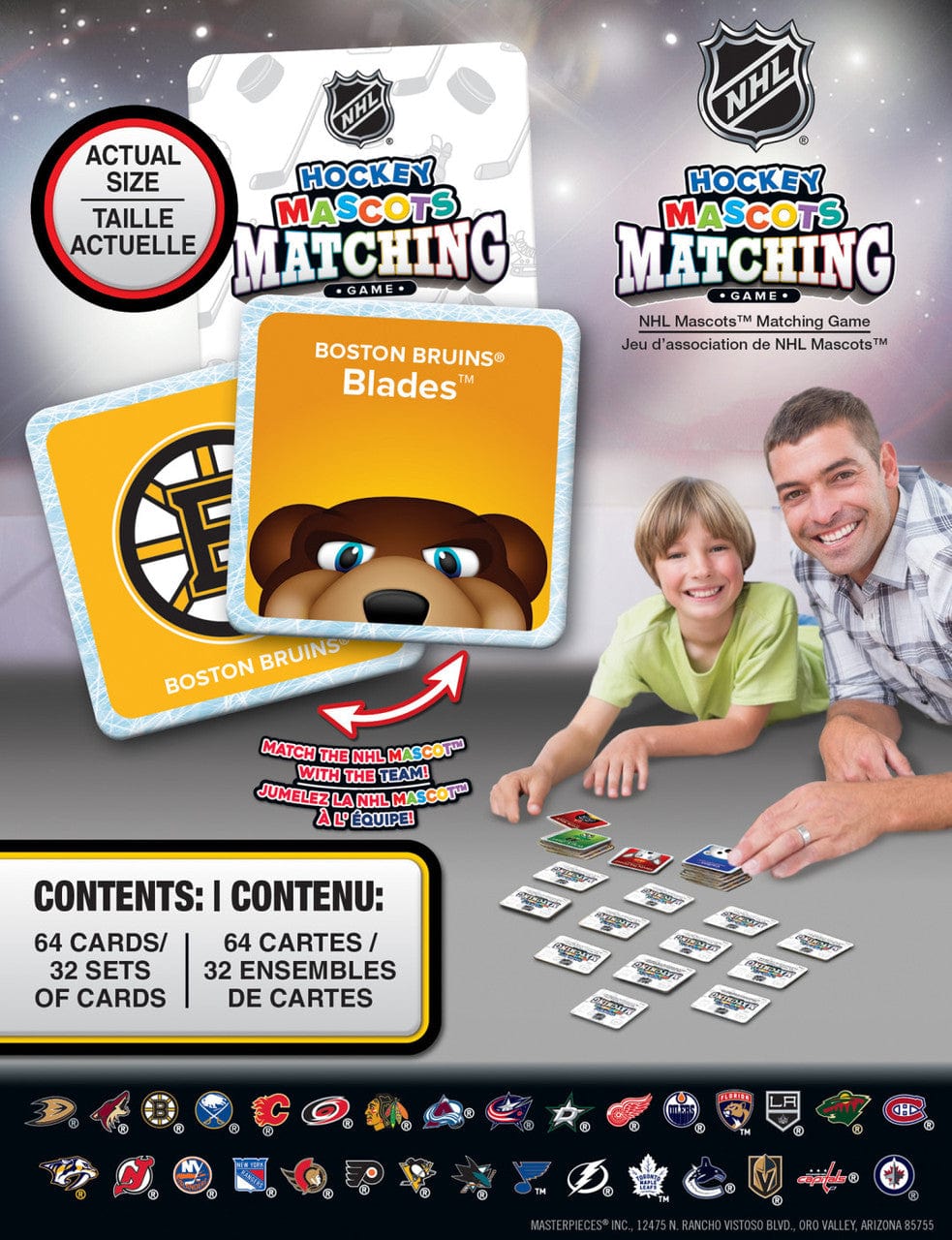 NHL Masterpieces Mascots Matching Game product image 2, provided for visual reference and product detail review