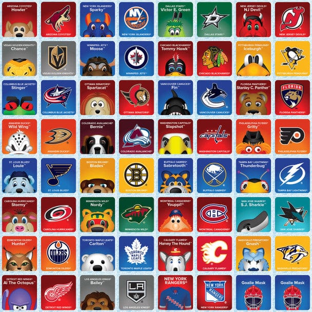 NHL Masterpieces Mascots Matching Game product image 3, provided for visual reference and product detail review