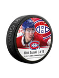 Nick Suzuki Montreal Canadiens NHL Inglasco Souvenir Hockey Puck product image 1, provided for visual reference and product