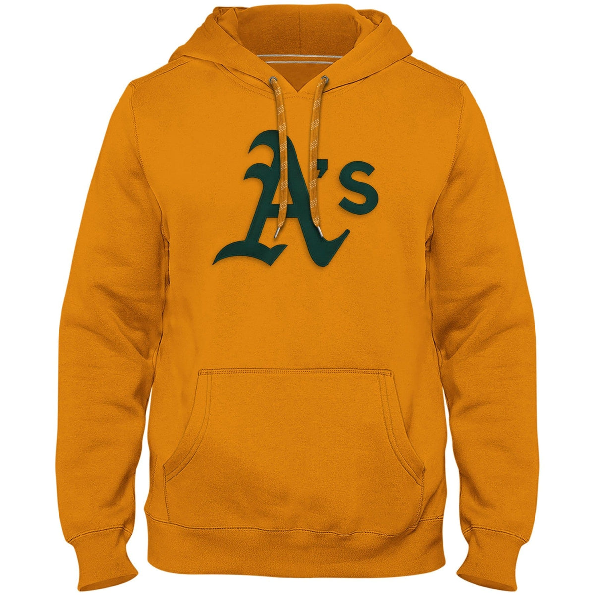 Oakland Athletics MLB Bulletin Men Gold Express Twill Logo Hoodie product image 1, provided for visual reference and product