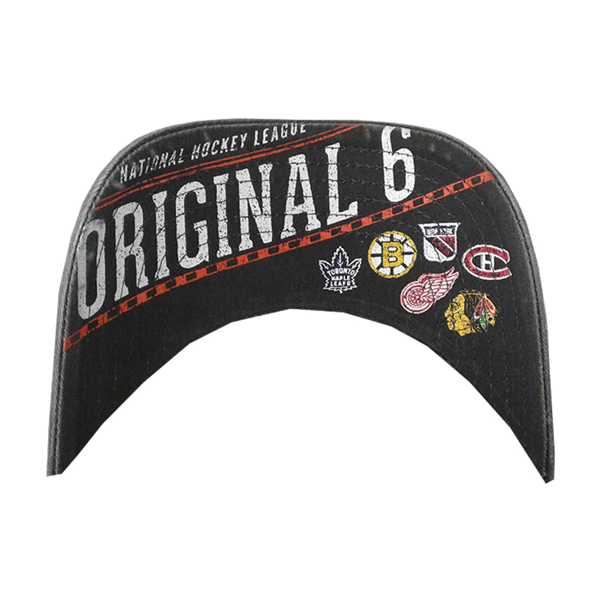 Original Six NHL American Needle Men Grey New Raglan Adjustable Hat product image 4, provided for visual reference and