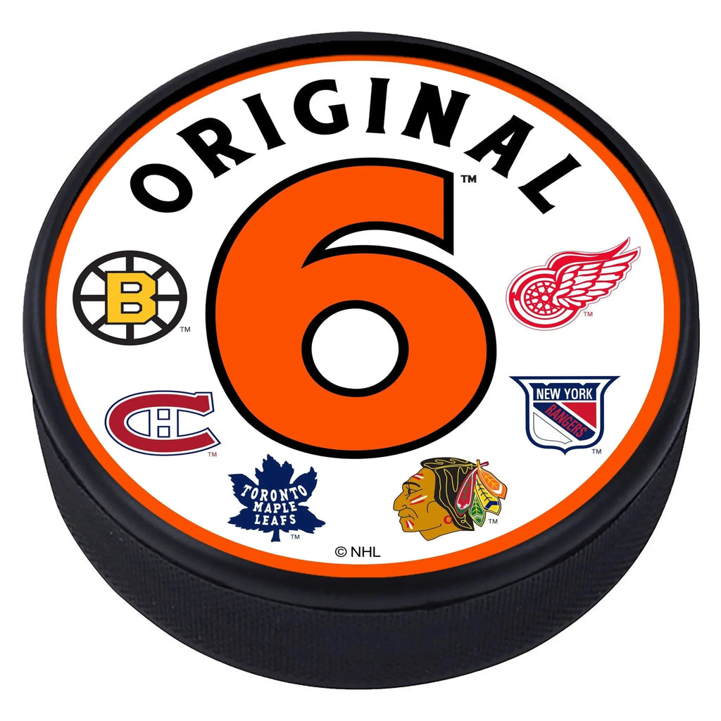 Original Six NHL Round Textured Hockey Puck product image 2, provided for visual reference and product detail review