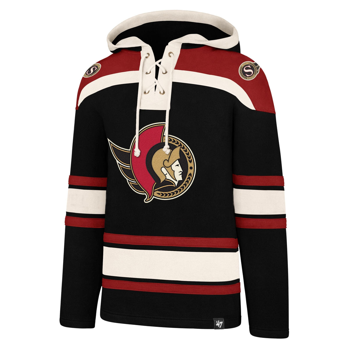 Ottawa Senators NHL 47 Brand Men Black Heavyweight Lacer Hoodie product image 1, provided for visual reference and product