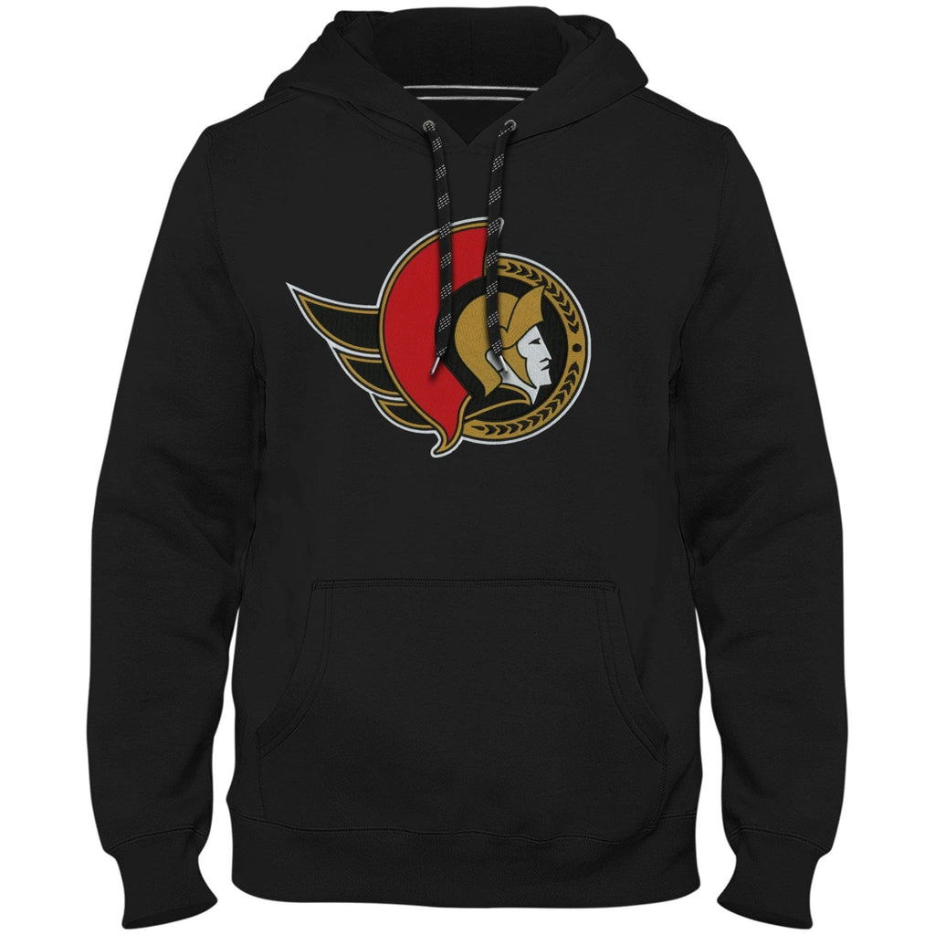 Ottawa Senators NHL Bulletin Men Black Express Twill Logo Hoodie product image 1, provided for visual reference and product