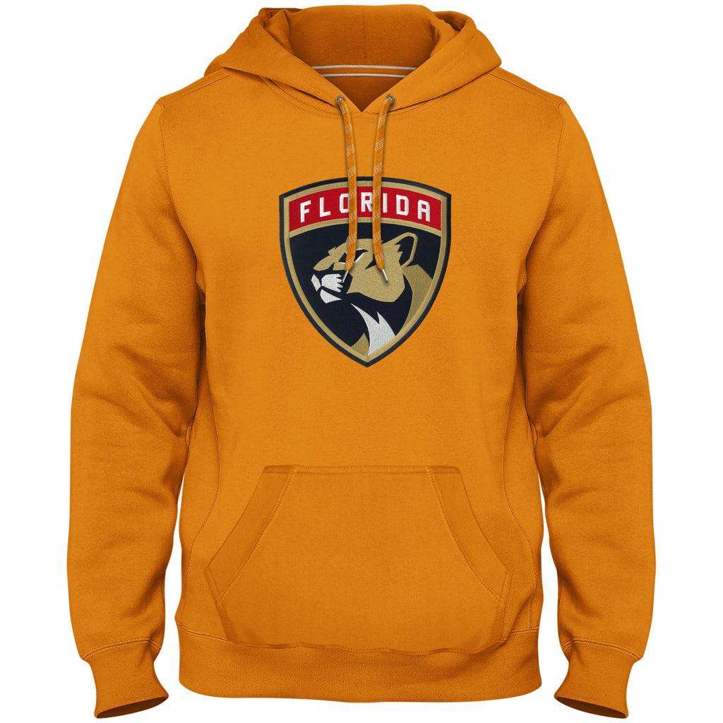 Florida Panthers NHL Bulletin Men Gold Express Twill Logo Hoodie product image 1, provided for visual reference and product