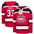 Patrick Roy Montreal Canadiens NHL 47 Brand Men Red Alumni Heavyweight Lacer Hoodie product image 1, provided for visual