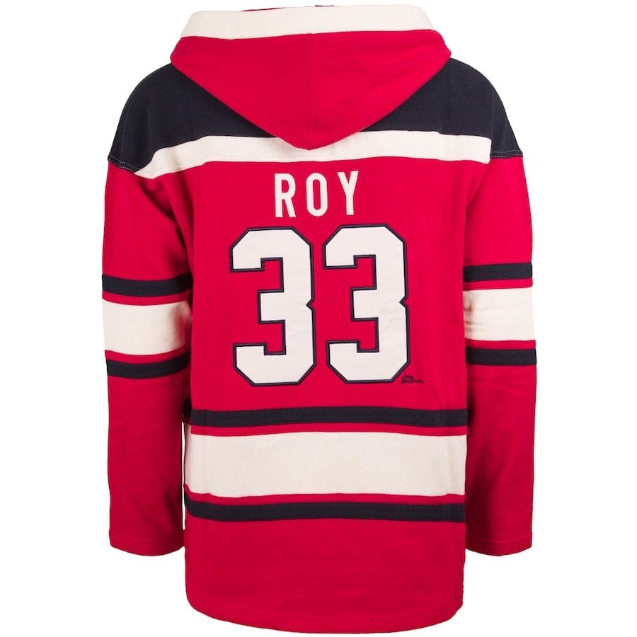 Patrick Roy Montreal Canadiens NHL 47 Brand Men Red Alumni Heavyweight Lacer Hoodie product image 2, provided for visual