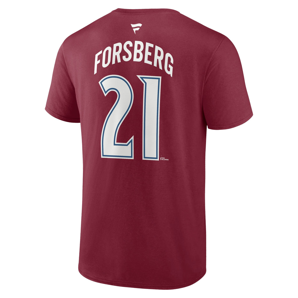 Peter Forsberg Colorado Avalanche NHL Fanatics Branded Men Dark Garnet Alumni Authentic T-Shirt product image 1, provided