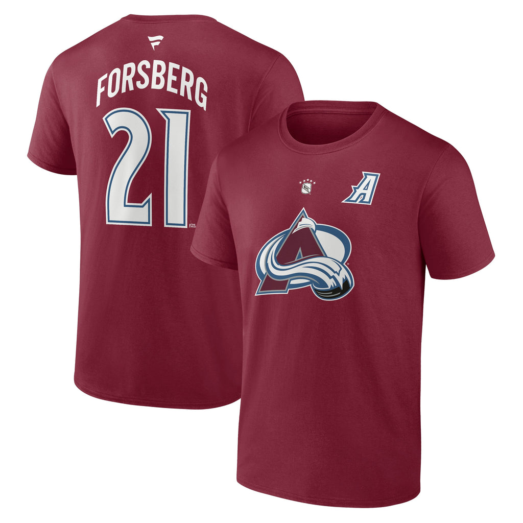 Peter Forsberg Colorado Avalanche NHL Fanatics Branded Men Dark Garnet Alumni Authentic T-Shirt product image 3, provided