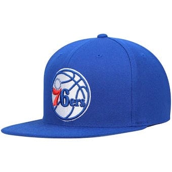 Philadelphia 76ers NBA Mitchell & Ness Men Blue Team Ground Snapback product image 1, provided for visual reference and