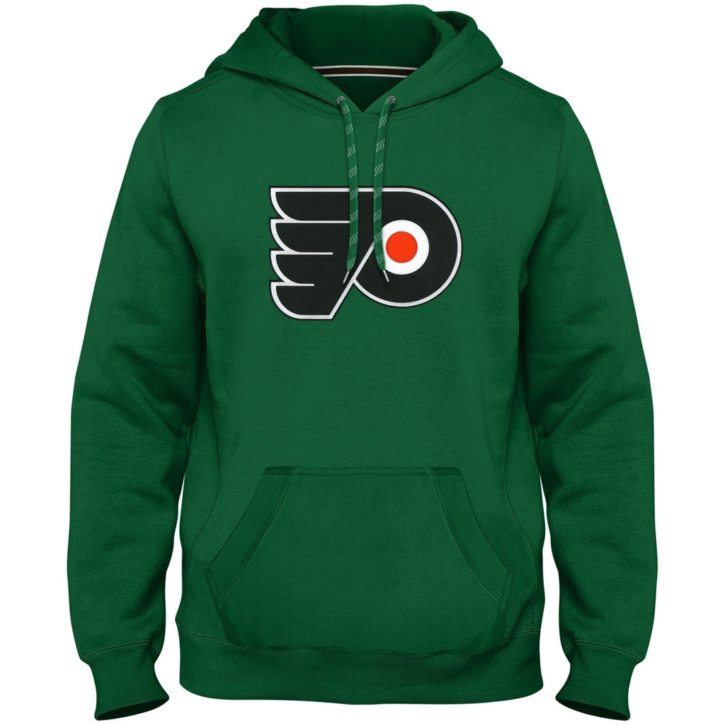 Philadelphia Flyers NHL Bulletin Men Green Express Twill Logo Hoodie product image 1, provided for visual reference and