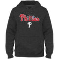 Philadelphia Phillies MLB Bulletin Men Charcoal Express Twill Logo Hoodie product image 1, provided for visual reference and