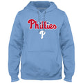 Philadelphia Phillies MLB Bulletin Men Light Blue Express Twill Logo Hoodie product image 1, provided for visual reference