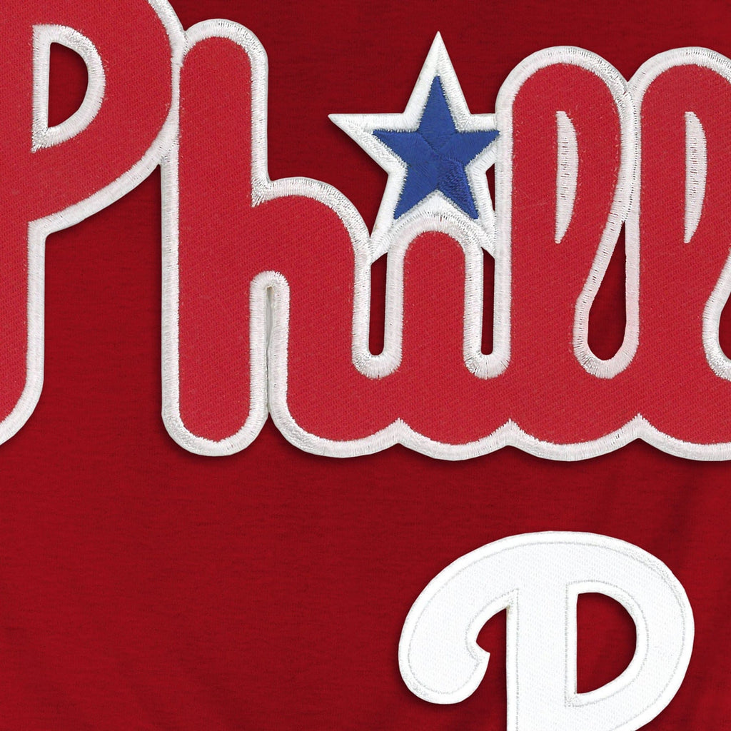 Philadelphia Phillies MLB Bulletin Men Red Express Twill Logo Hoodie product image 3, provided for visual reference and