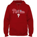 Philadelphia Phillies MLB Bulletin Men Red Express Twill Logo Hoodie product image 1, provided for visual reference and