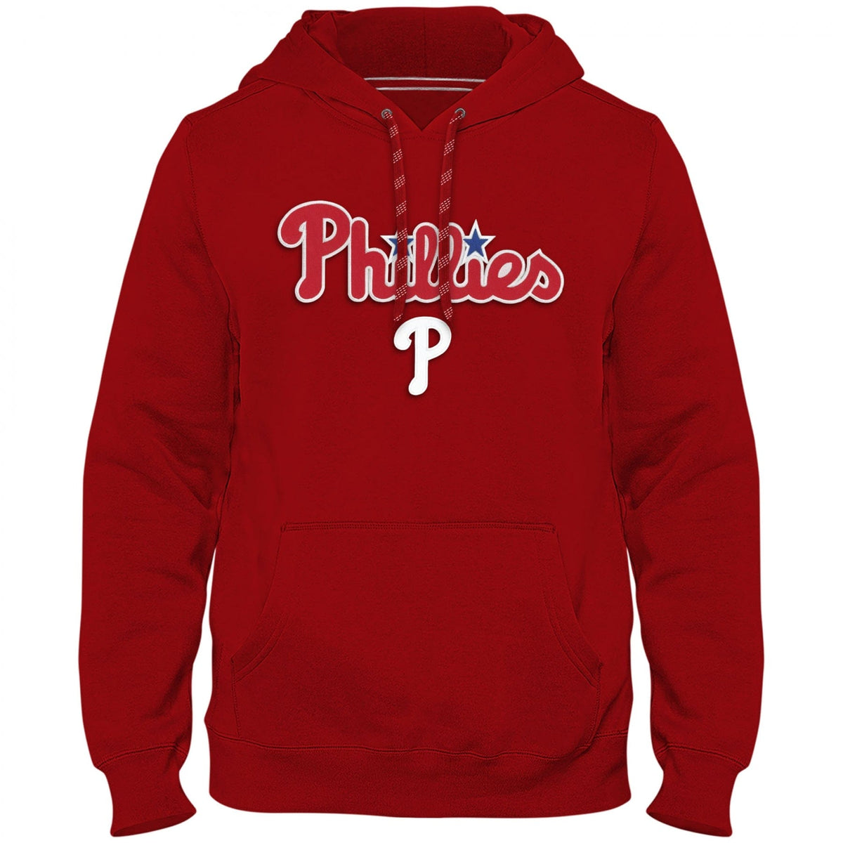 Philadelphia Phillies MLB Bulletin Men Red Express Twill Logo Hoodie product image 1, provided for visual reference and