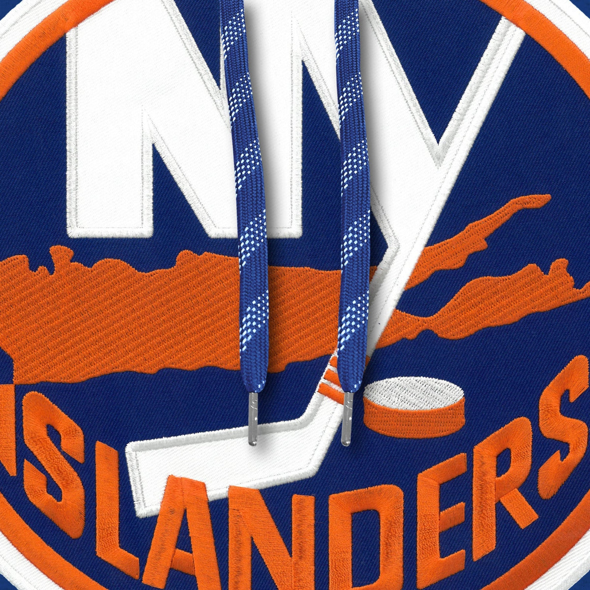 New York Islanders NHL Bulletin Men Royal Blue Express Twill Logo Hoodie product image 2, provided for visual reference and