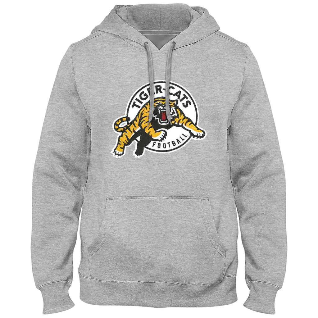 Hamilton Tiger-Cats CFL Bulletin Men Athletic Grey Express Twill Logo Hoodie product image 1, provided for visual reference