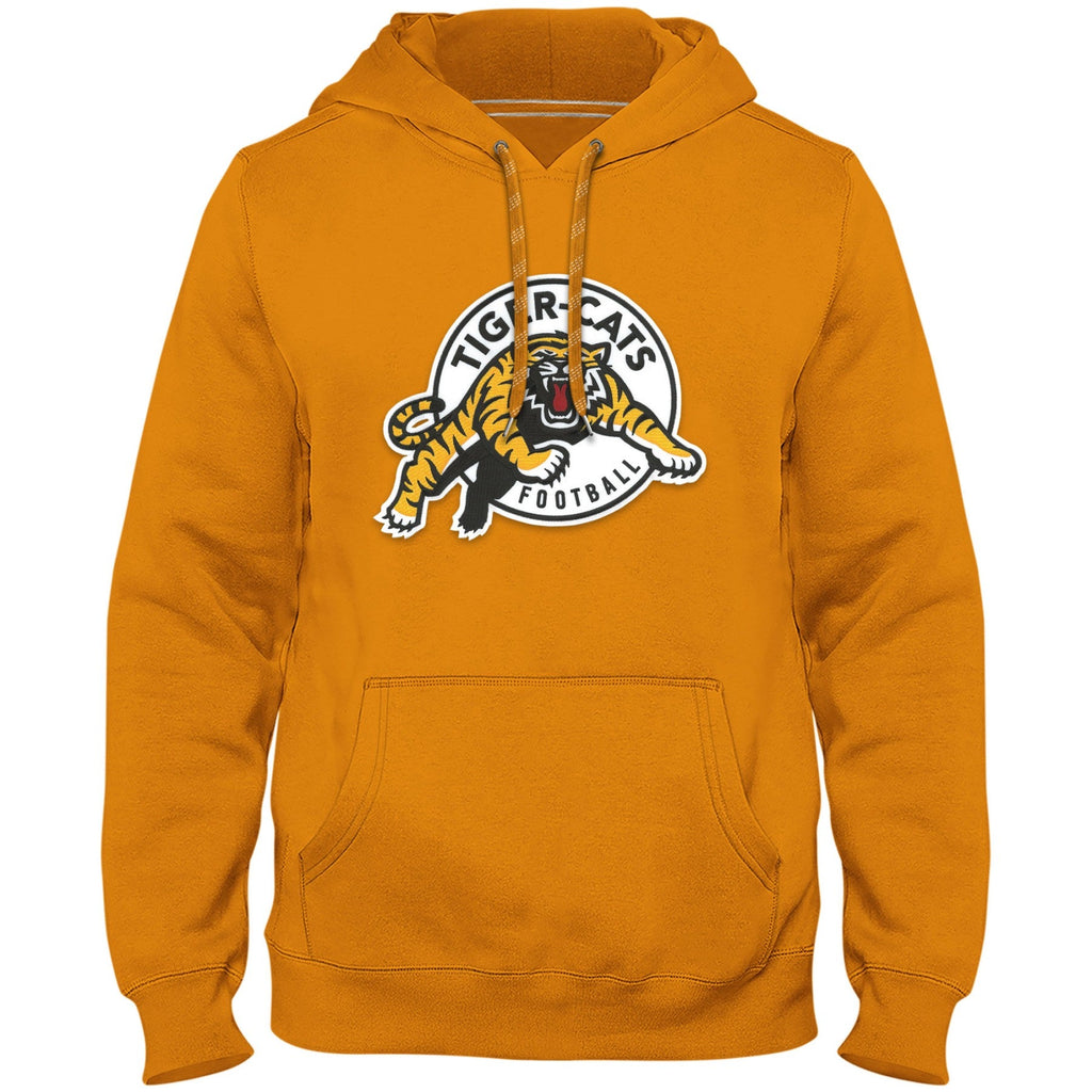 Hamilton Tiger-Cats CFL Bulletin Men Gold Express Twill Logo Hoodie product image 1, provided for visual reference and