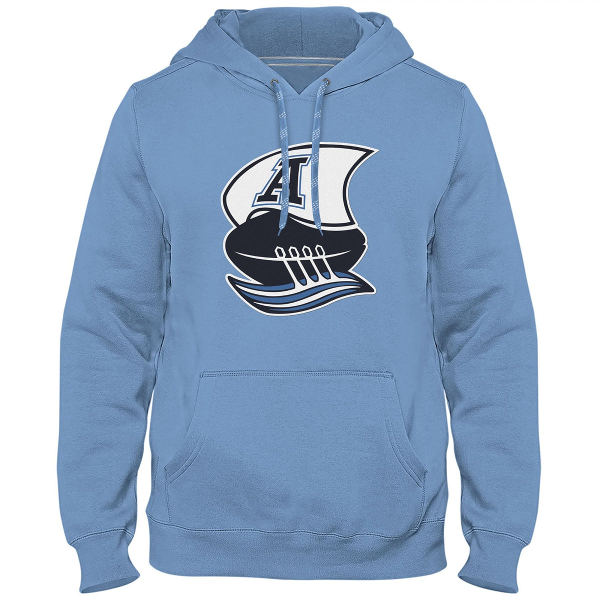 Toronto Argonauts CFL Bulletin Men Light Blue Express Twill Logo Hoodie product image 1, provided for visual reference and