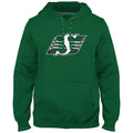 Saskatchewan Roughriders CFL Bulletin Men Green Express Twill Logo Hoodie product image 1, provided for visual reference and