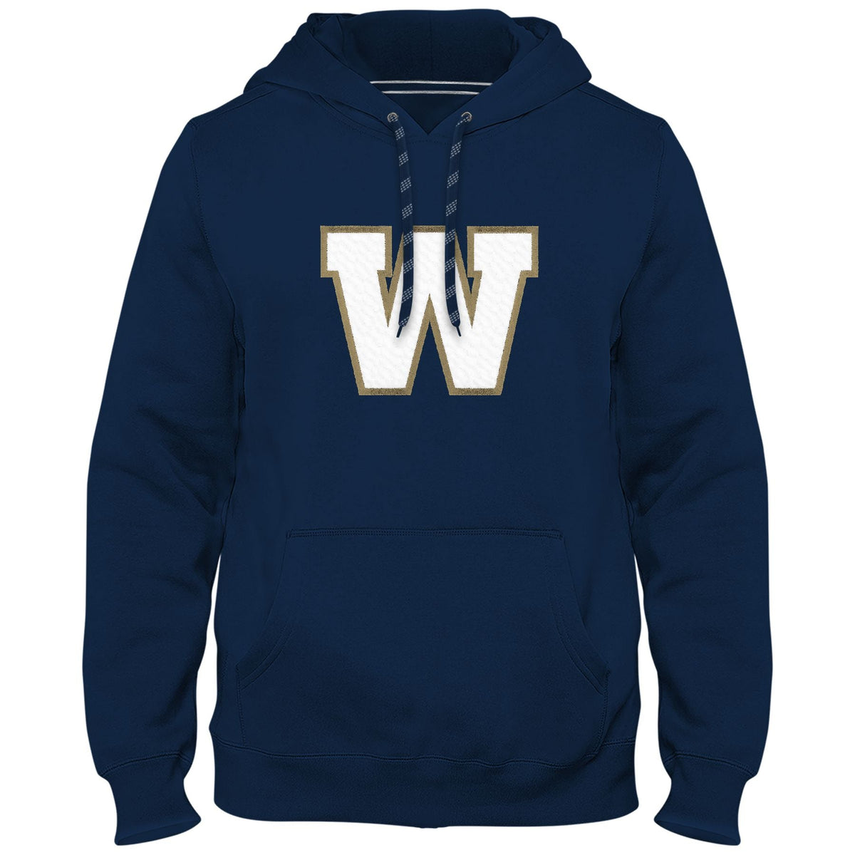 Winnipeg Blue Bombers CFL Bulletin Men Navy Express Twill Logo Hoodie product image 1, provided for visual reference and