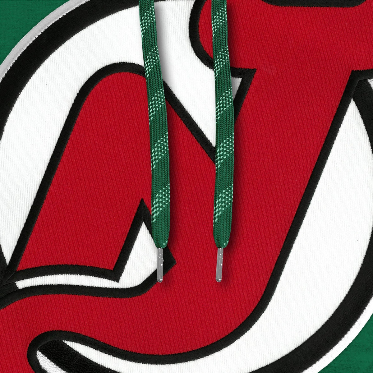 New Jersey Devils NHL Bulletin Men Green Express Twill Logo Hoodie product image 2, provided for visual reference and