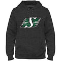 Saskatchewan Roughriders CFL Bulletin Men Charcoal Express Twill Logo Hoodie product image 1, provided for visual reference
