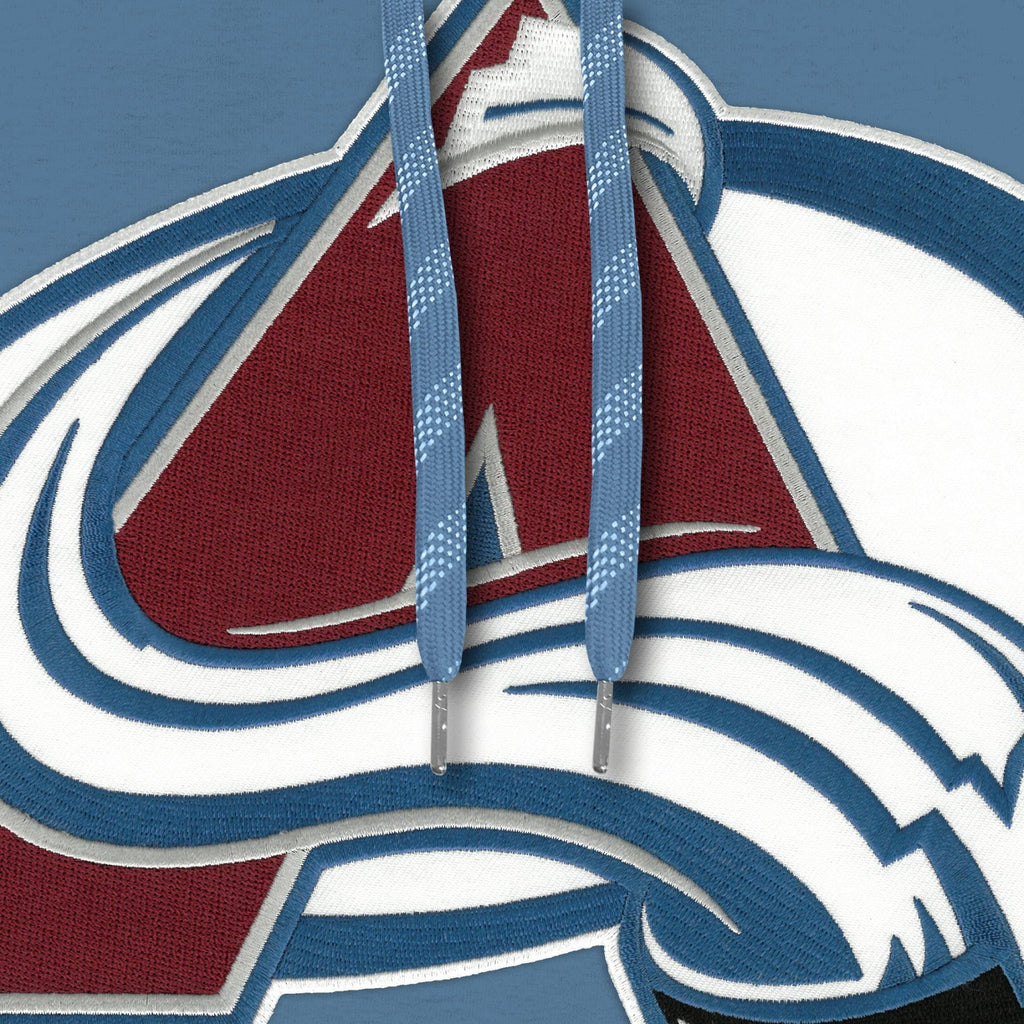 Colorado Avalanche NHL Bulletin Men Light Blue Express Twill Logo Hoodie product image 3, provided for visual reference and