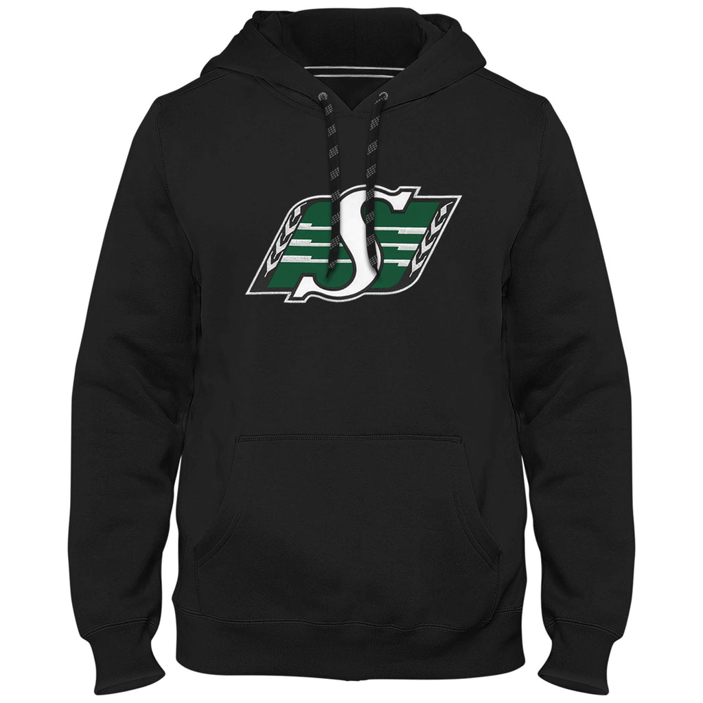 Saskatchewan Roughriders CFL Bulletin Men Black Express Twill Logo Hoodie product image 1, provided for visual reference and