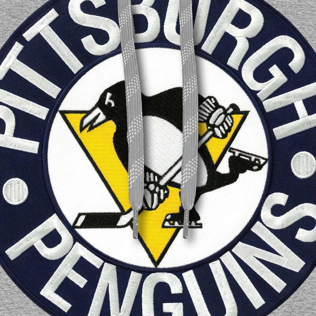 Pittsburgh Penguins NHL Bulletin Men Athletic Grey Express Twill Logo Hoodie product image 3, provided for visual reference