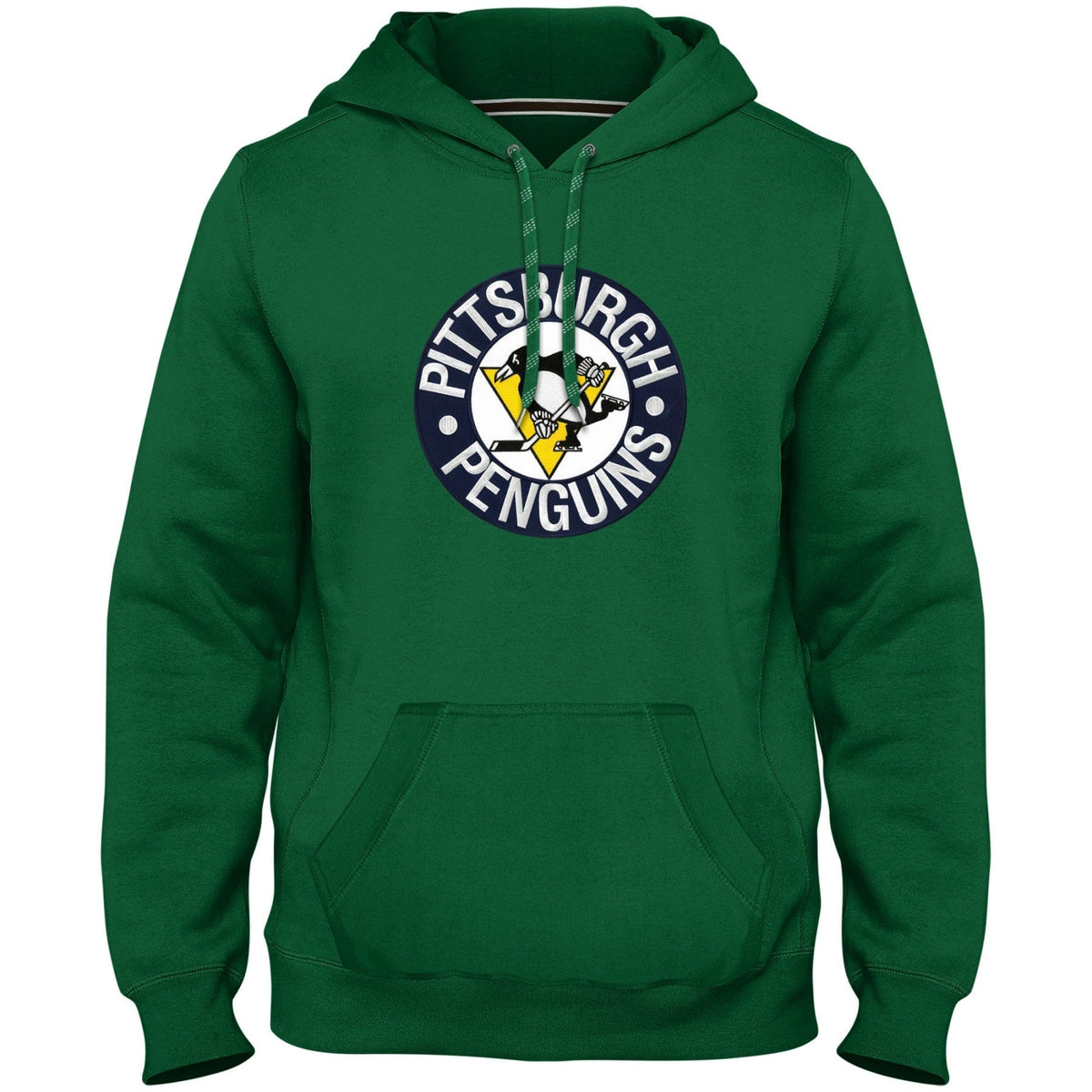 Pittsburgh Penguins NHL Bulletin Men Green Express Twill Logo Hoodie product image 1, provided for visual reference and