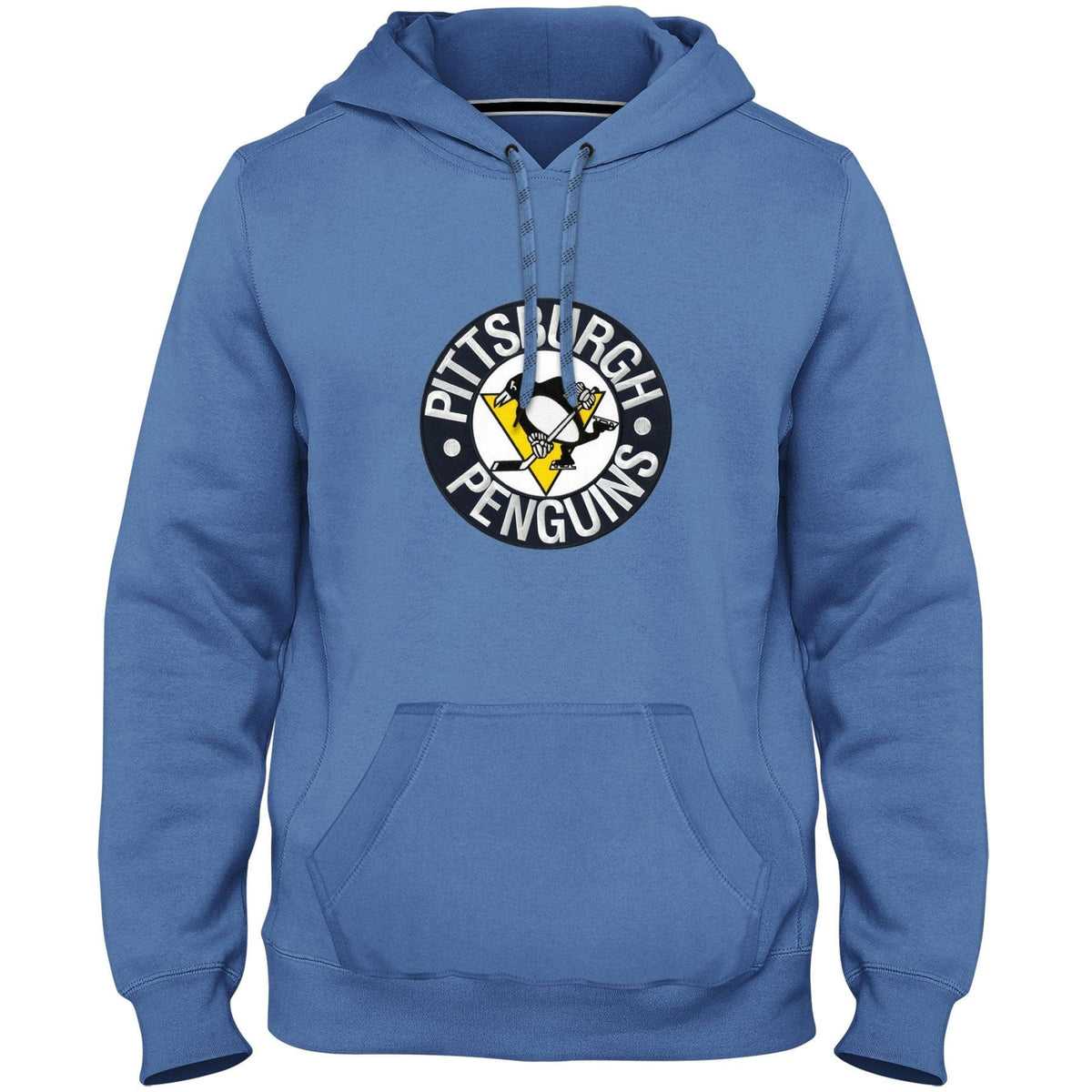 Pittsburgh Penguins NHL Bulletin Men Light Blue Express Twill Logo Hoodie product image 1, provided for visual reference and