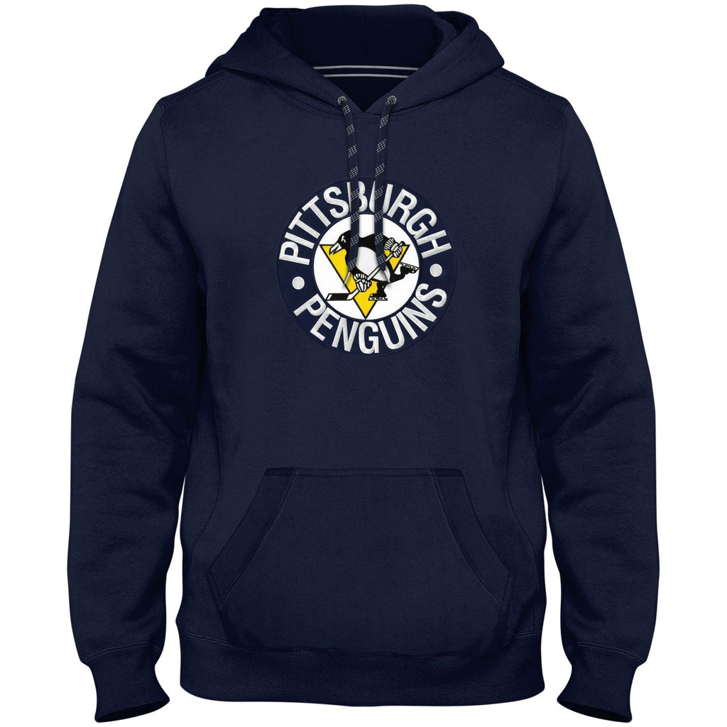 Pittsburgh Penguins NHL Bulletin Men Navy Express Twill Logo Hoodie product image 1, provided for visual reference and