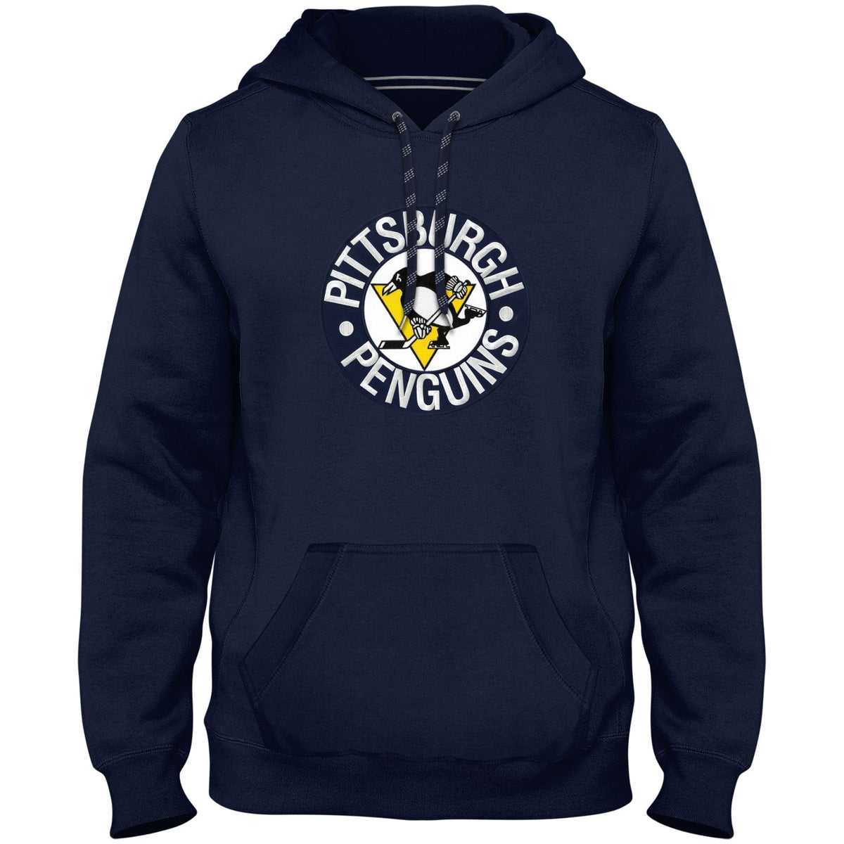 Pittsburgh Penguins NHL Bulletin Men Navy Express Twill Logo Hoodie product image 1, provided for visual reference and