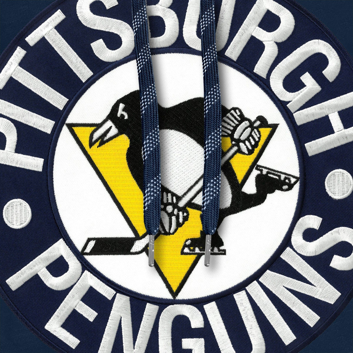 Pittsburgh Penguins NHL Bulletin Men Navy Express Twill Logo Hoodie product image 3, provided for visual reference and