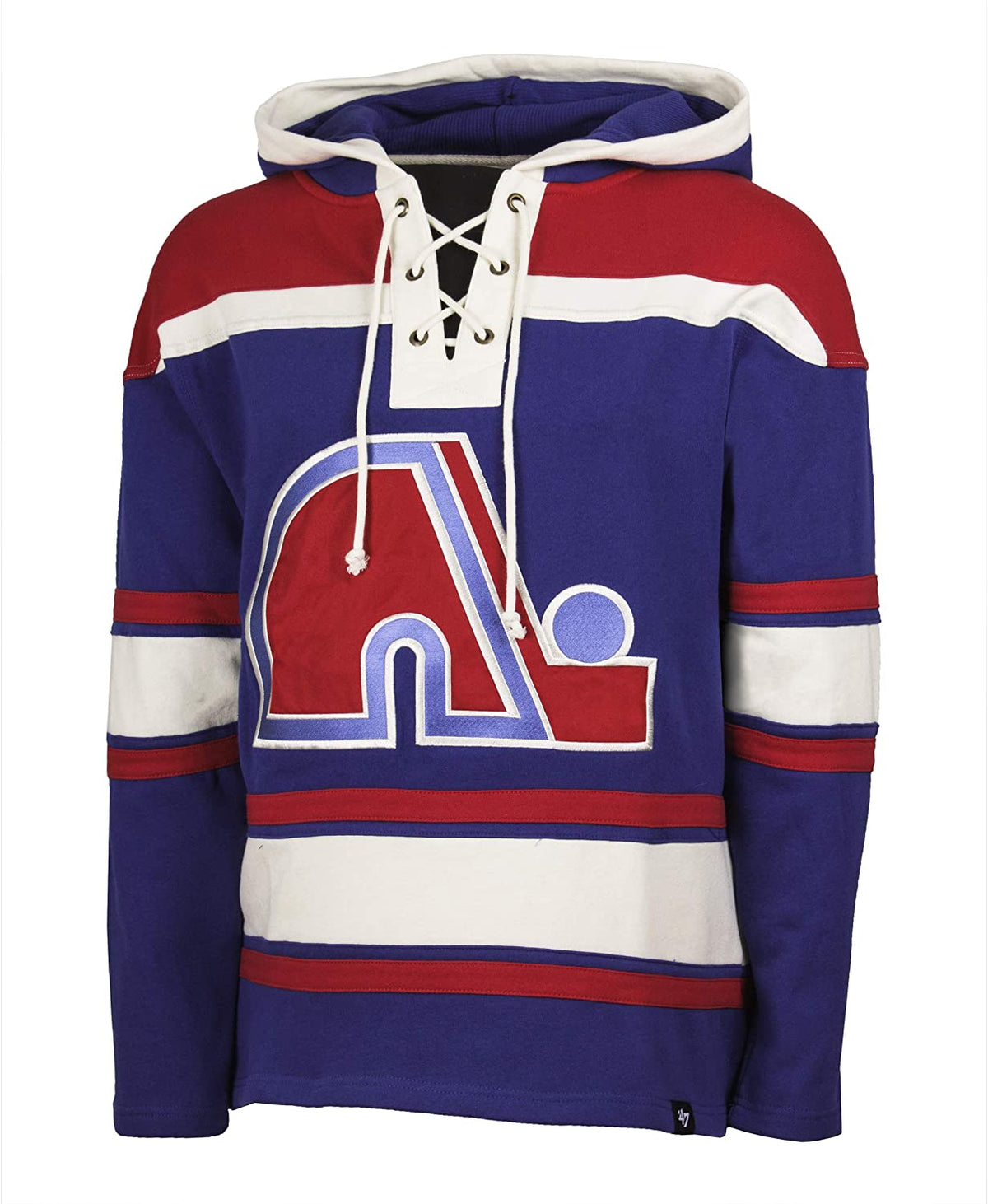 Quebec Nordiques NHL 47 Brand Men Royal Blue Heavyweight Lacer Hoodie product image 1, provided for visual reference and